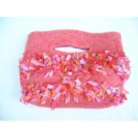 Peachy Pink Felted Purse