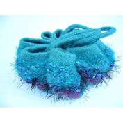 Teal Drawstring Felted Bag